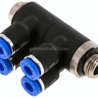 Steck-Mehrfachverteiler, 4-fach G 1/8"-4mm, IQS-Standard