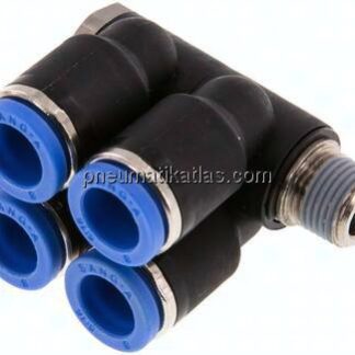 Steck-Mehrfachverteiler, 4-fach R 1/8"-8mm, IQS-Standard
