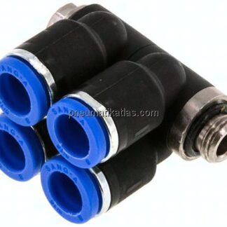 Steck-Mehrfachverteiler, 4-fach G 1/8"-8mm, IQS-Standard