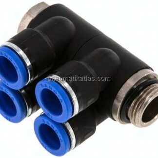 Steck-Mehrfachverteiler, 4-fach G 3/8"-10mm, IQS-Standard