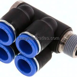 Steck-Mehrfachverteiler, 4-fach R 3/8"-12mm, IQS-Standard