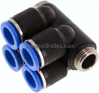Steck-Mehrfachverteiler, 4-fach G 3/8"-12mm, IQS-Standard