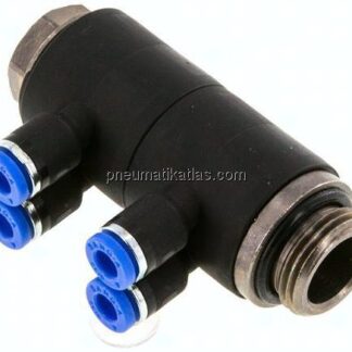 Steck-Mehrfachverteiler, 4-fach G 3/8"-4mm, IQS-Standard