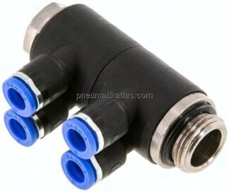 Steck-Mehrfachverteiler, 4-fach G 3/8"-6mm, IQS-Standard