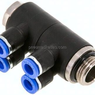 Steck-Mehrfachverteiler, 4-fach G 3/8"-6mm, IQS-Standard