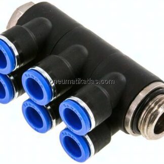 Steck-Mehrfachverteiler, 6-fach G 1/2"-10mm, IQS-Standard