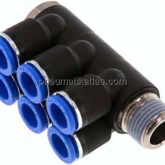 Steck-Mehrfachverteiler, 6-fach R 1/2"-12mm, IQS-Standard
