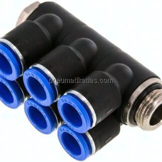Steck-Mehrfachverteiler, 6-fach G 1/2"-12mm, IQS-Standard