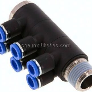 Steck-Mehrfachverteiler, 6-fach R 1/2"-8mm, IQS-Standard