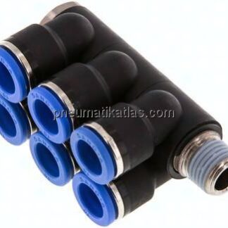 Steck-Mehrfachverteiler, 6-fach R 1/4"-10mm, IQS-Standard