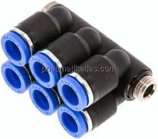 Steck-Mehrfachverteiler, 6-fach G 1/8"-8mm, IQS-Standard
