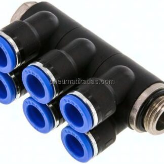 Steck-Mehrfachverteiler, 6-fach G 3/8"-10mm, IQS-Standard