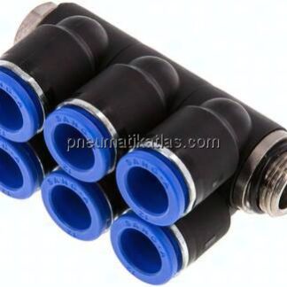 Steck-Mehrfachverteiler, 6-fach G 3/8"-12mm, IQS-Standard