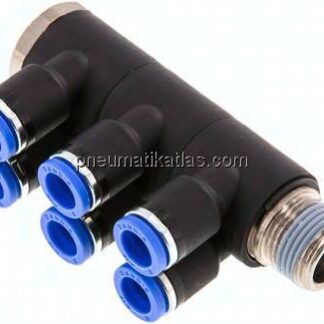 Steck-Mehrfachverteiler, 6-fach R 3/8"-8mm, IQS-Standard