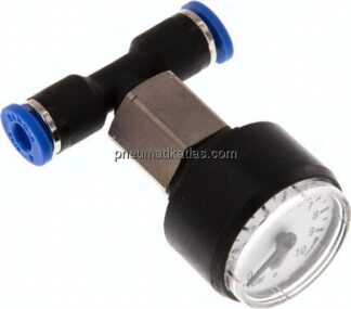 Manometer 0 - 10bar, 4mm Schlauch, IQS-Standard