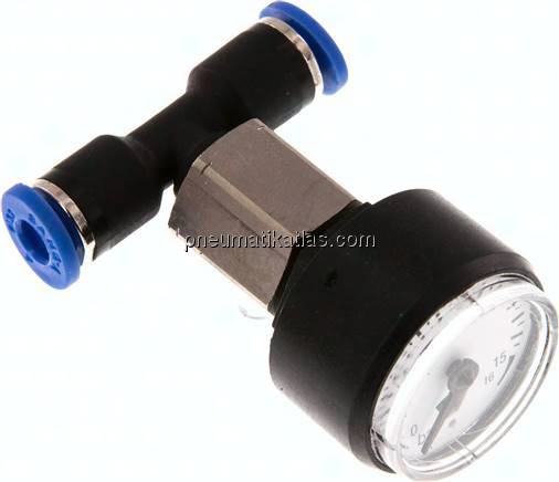 Manometer 0 - 16bar, 4mm Schlauch, IQS-Standard