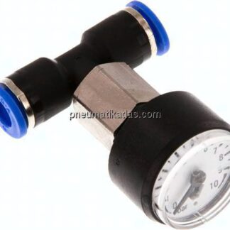 Manometer 0 - 10bar, 6mm Schlauch, IQS-Standard