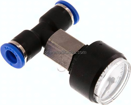 Manometer 0 - 16bar, 6mm Schlauch, IQS-Standard