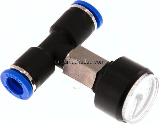Manometer 0 - 16bar, 8mm Schlauch, IQS-Standard