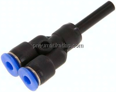 Y-Steckanschluss, 4mm Stecknippel, 3mm Schlauch