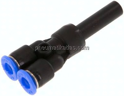 Y-Steckanschluss, 6mm Stecknippel, 4mm Schlauch