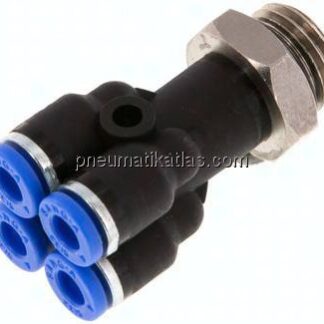 Steckanschluss-Mehrfachvert. G 1/4"-4mm, IQS-Standard