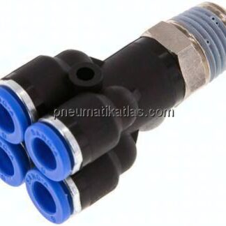 Steckanschluss-Mehrfachvert. R 1/4"-6mm, IQS-Standard