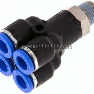 Steckanschluss-Mehrfachvert. R 1/8"-6mm, IQS-Standard