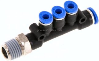 Steckanschluss-Mehrfachvert. R 1/4"-6mm-4mm, IQS-Standard