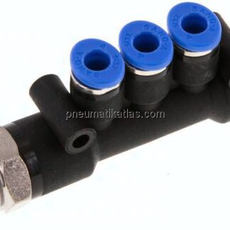 Steckanschluss-Mehrfachvert. R 1/4"-8mm-4mm, IQS-Standard