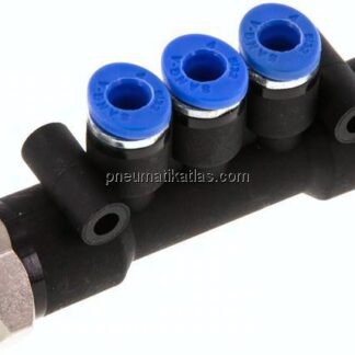Steckanschluss-Mehrfachvert. G 1/4"-8mm-4mm, IQS-Standard
