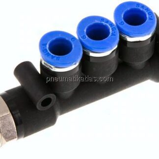 Steckanschluss-Mehrfachvert. R 1/4"-8mm-6mm, IQS-Standard