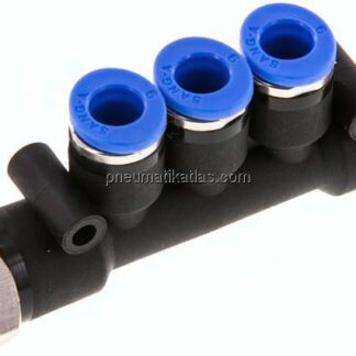 Steckanschluss-Mehrfachvert. G 1/4"-8mm-6mm, IQS-Standard