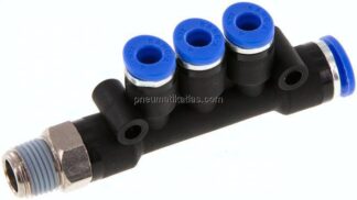 Steckanschluss-Mehrfachvert. R 1/8"-6mm-4mm, IQS-Standard