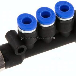 Steckanschluss-Mehrfachvert. R 1/8"-6mm-4mm, IQS-Standard