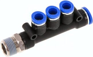 Steckanschluss-Mehrfachvert. R 3/8"-10mm-8mm, IQS-Standard