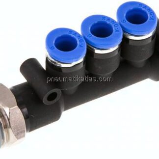 Steckanschluss-Mehrfachvert. R 3/8"-8mm-6mm, IQS-Standard