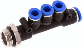 Steckanschluss-Mehrfachvert. G 3/8"-8mm-6mm, IQS-Standard