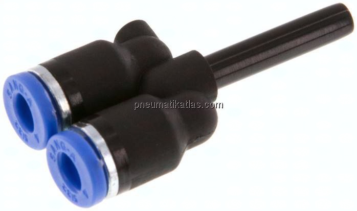 Y-Steckanschluss 4mm Stecknippel, 4mm Schlauch