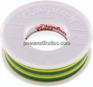 Coroplast-Elektroisolierband, VDE, 15mm/10mtr., grün-gelb