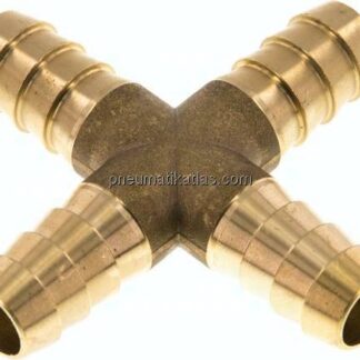 Kreuz-Schlauchverbinder 13 (1/2")mm, Messing