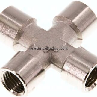 Kreuzstück G 1/4" (IG), Messing vernickelt