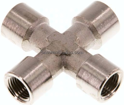 Kreuzstück G 1/8" (IG), Messing vernickelt