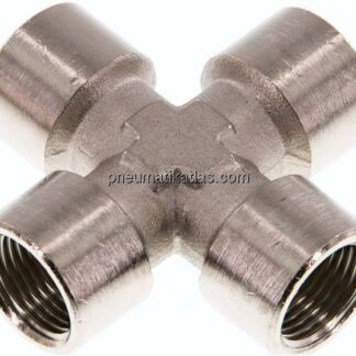 Kreuzstück G 3/8" (IG), Messing vernickelt