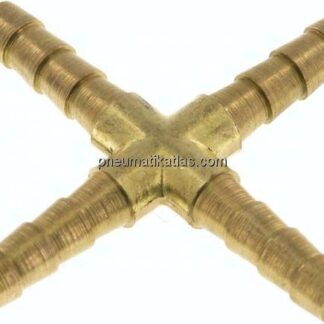 Kreuz-Schlauchverbinder 5mm, Messing
