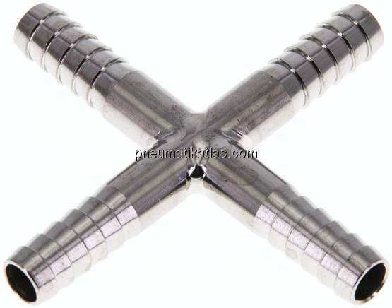 Kreuz-Schlauchverbinder 6 (1/4")mm, 1.4301
