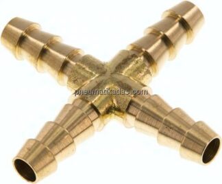 Kreuz-Schlauchverbinder 8 (5/16")mm, Messing