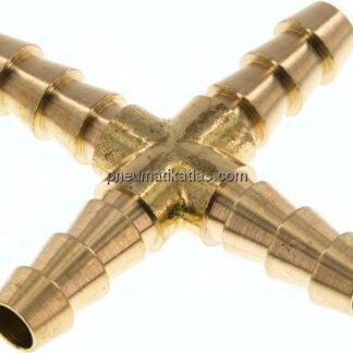 Kreuz-Schlauchverbinder 8 (5/16")mm, Messing