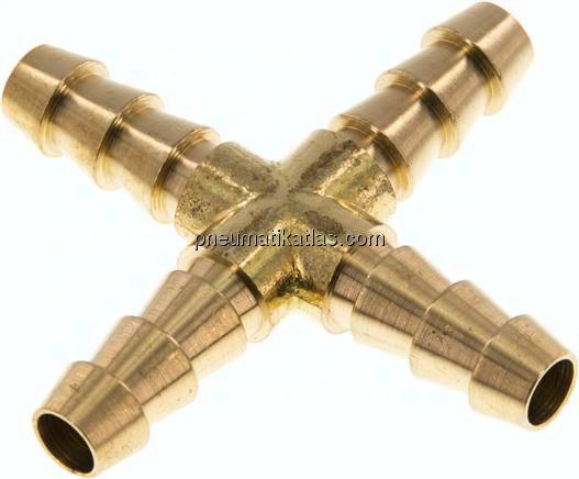Kreuz-Schlauchverbinder 8 (5/16")mm, Messing