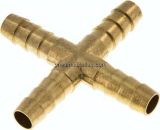 Kreuz-Schlauchverbinder 9 (3/8")mm, Messing